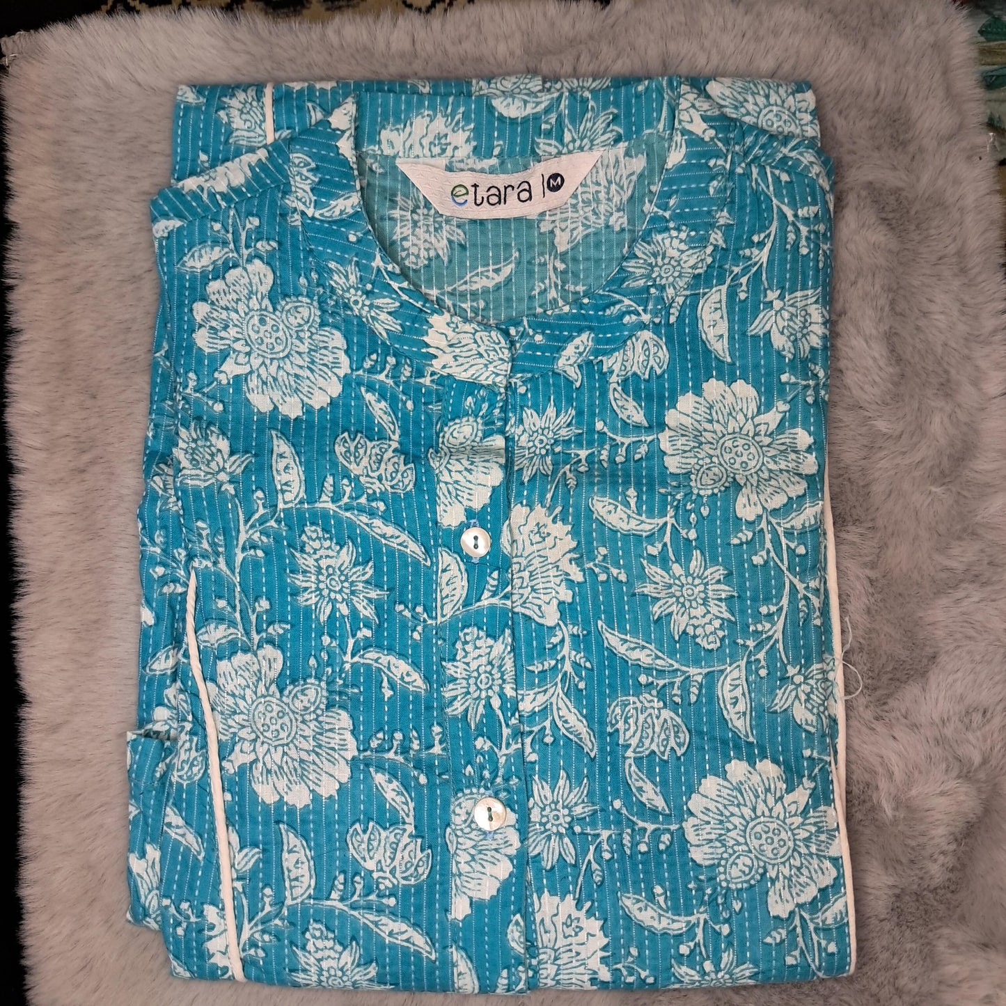 SkyBlue Cotton Kurti