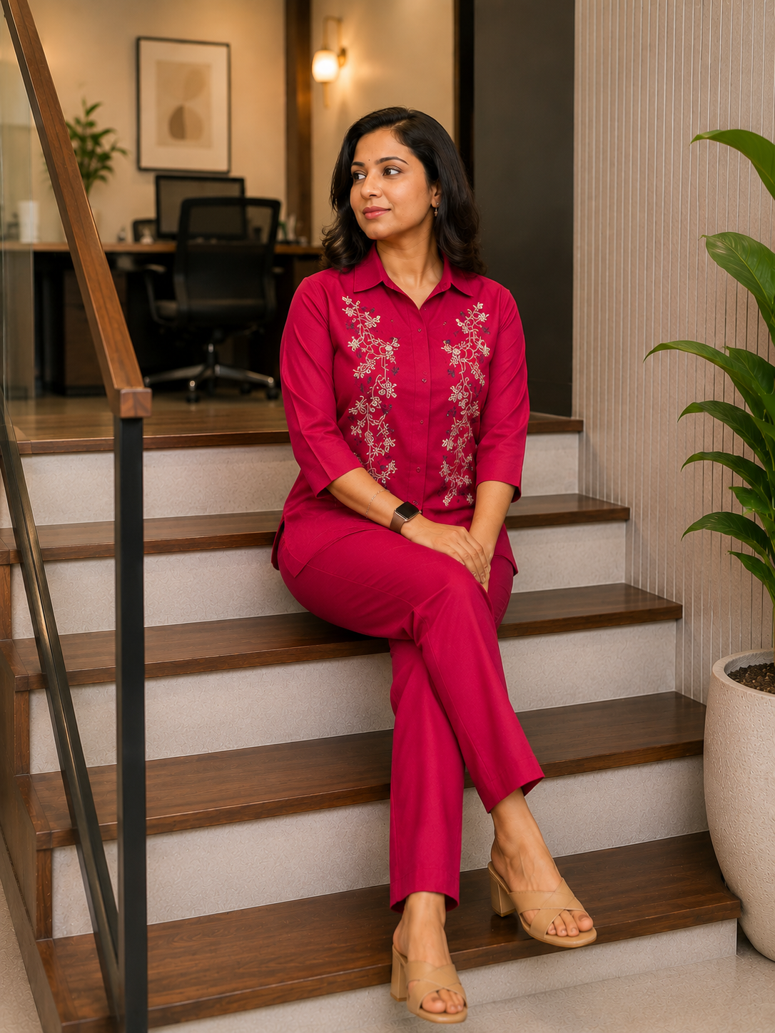 HotPink Rayon StarightPant