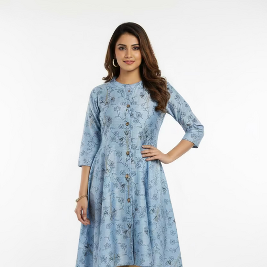 Blue Silk Kurti