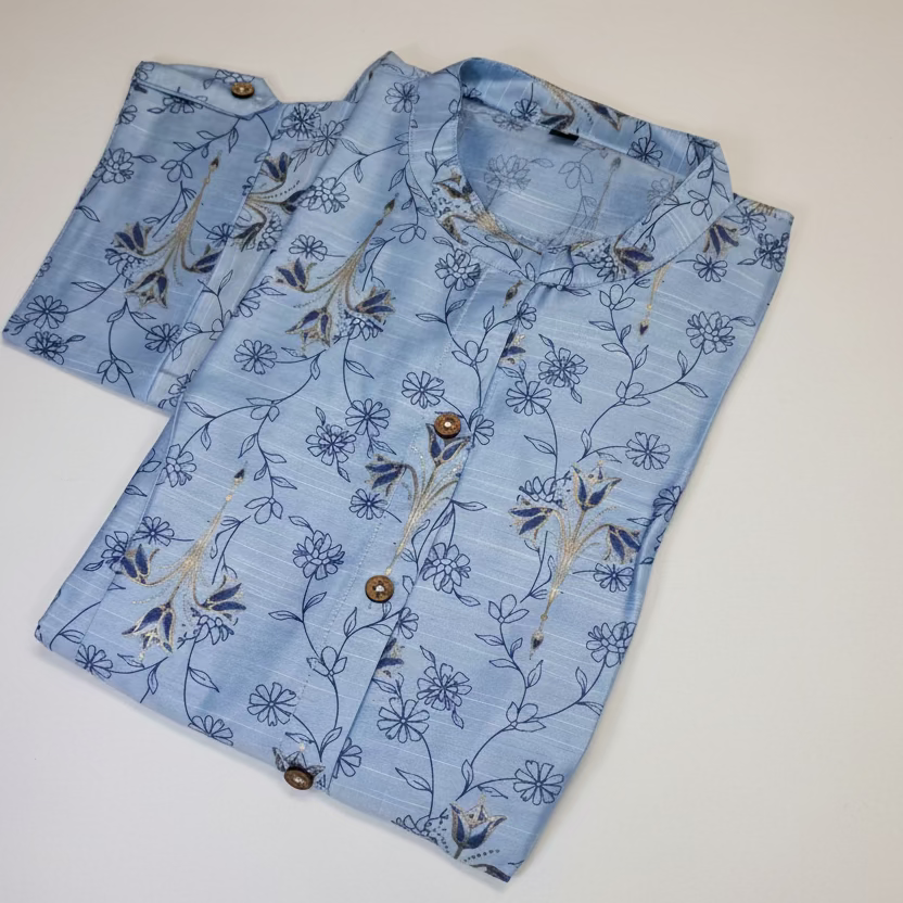 Blue Silk Kurti