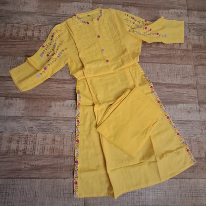 Yellow Cotton  Cotty CoOrd Set
