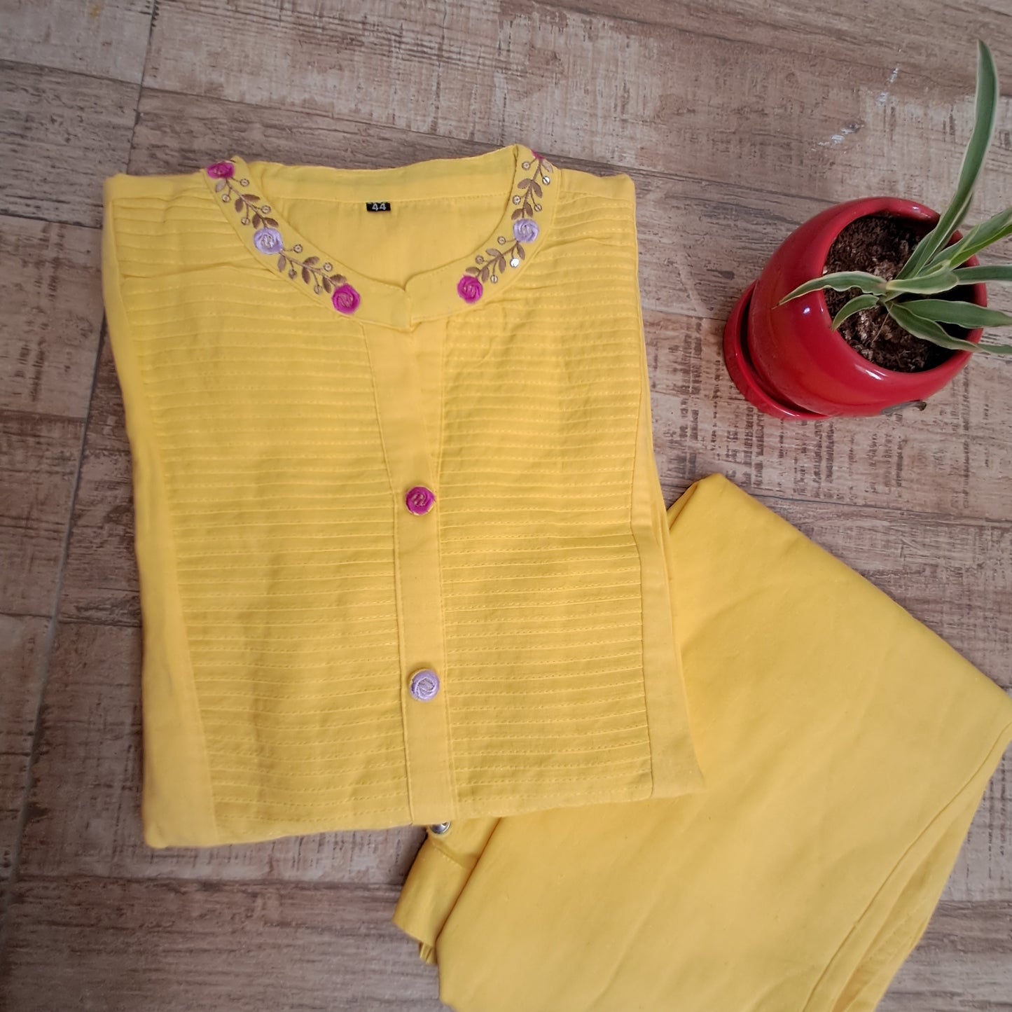 Yellow Cotton  Cotty CoOrd Set