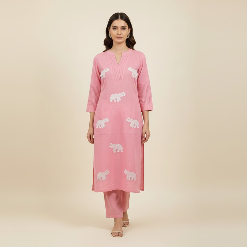 LightPink Rayon CoOrd Set