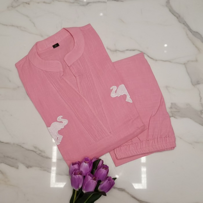 LightPink Rayon CoOrd Set