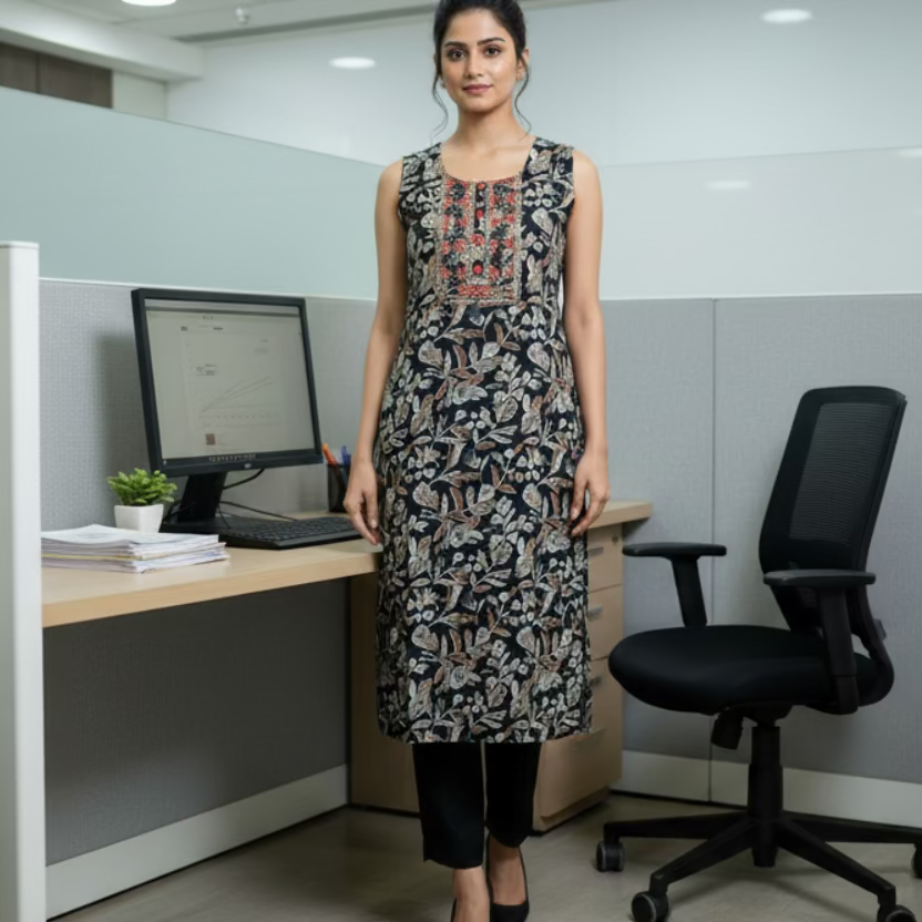 BLACK Silk Kurti