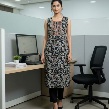 BLACK Silk Kurti
