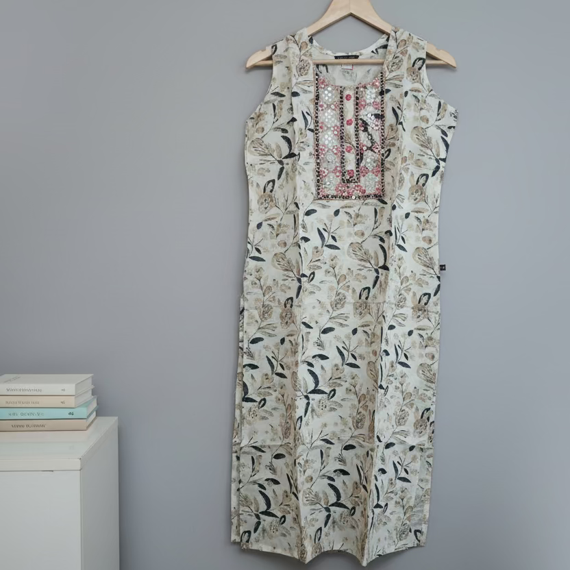 Off White Silk Kurti