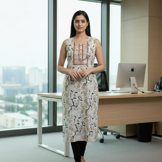 Off White Silk Kurti