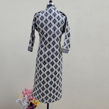 Black and White CottonRayon  2PC KurtiSet