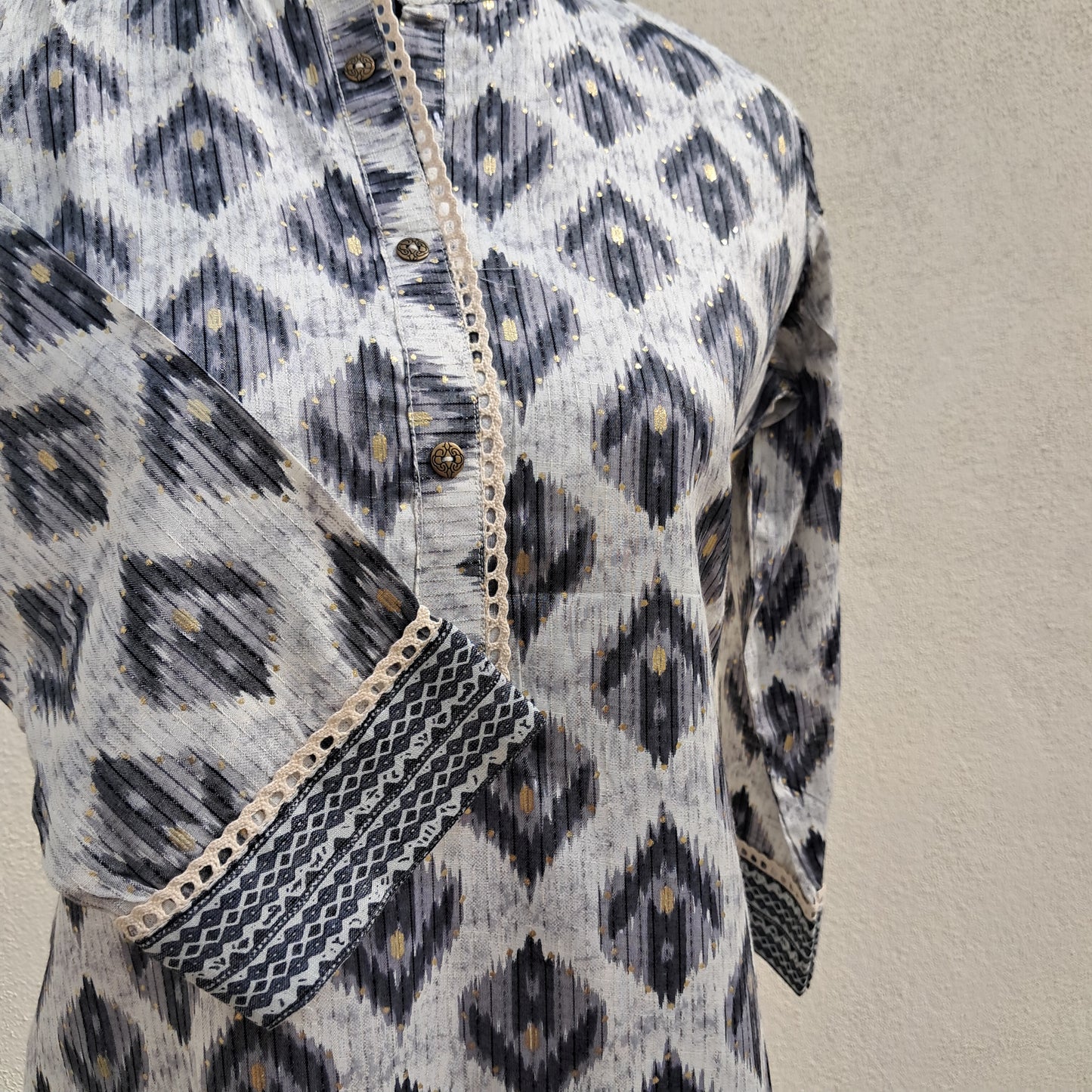 Black and White CottonRayon  2PC KurtiSet