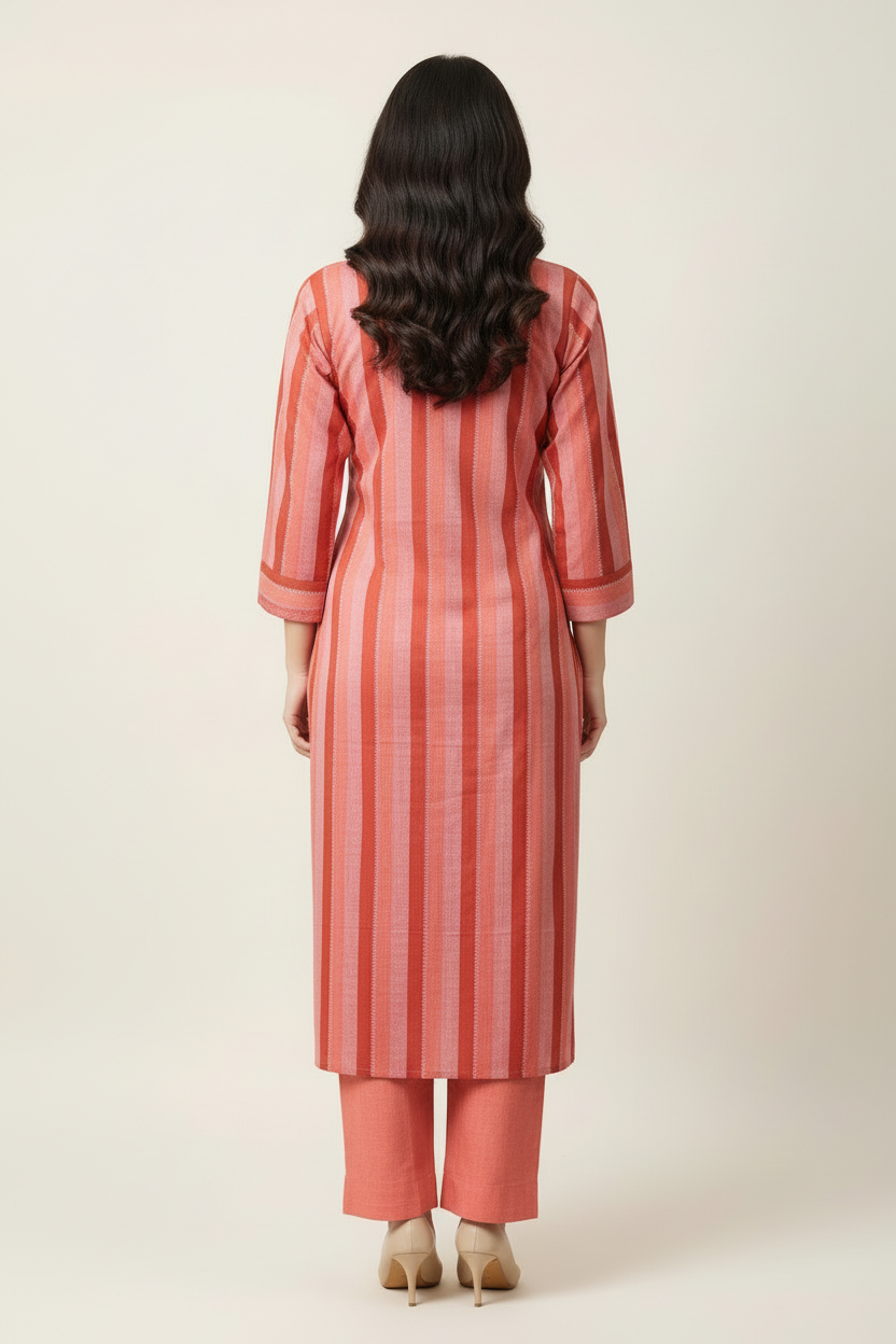 RustOrange Handloom 2PC KurtiSet