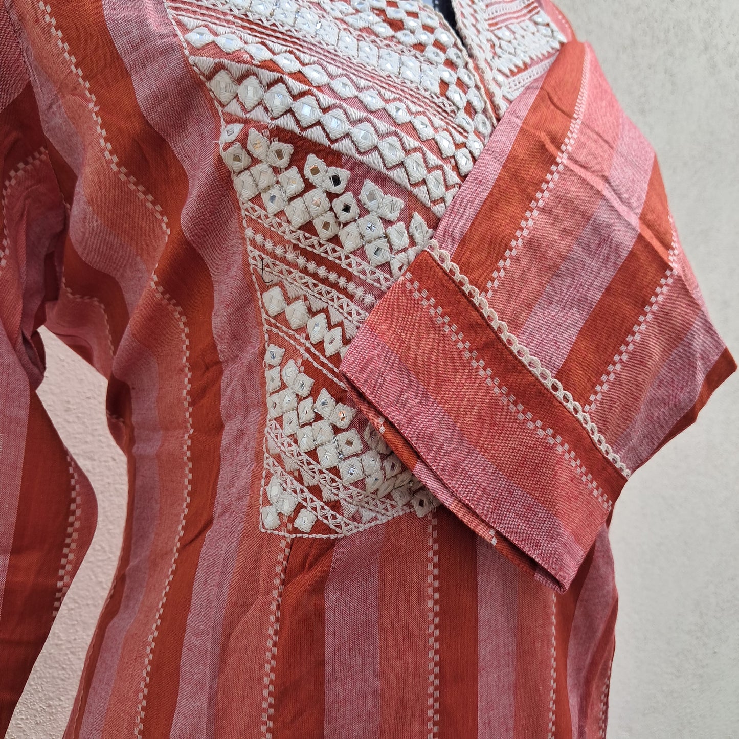 RustOrange Handloom 2PC KurtiSet