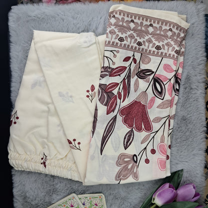 OFF WHITE Rayon 2PC Kurti Set