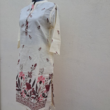 OFF WHITE Rayon 2PC Kurti Set