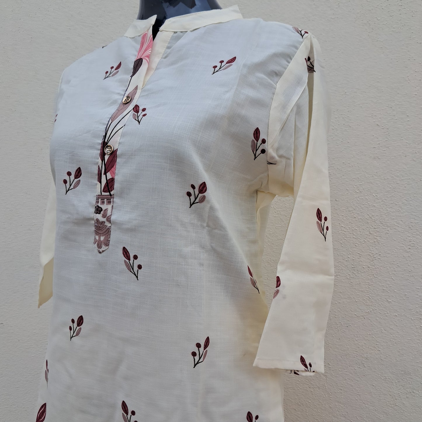 OFF WHITE Rayon 2PC Kurti Set