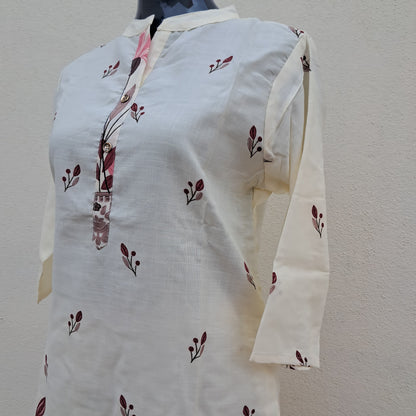 OFF WHITE Rayon 2PC Kurti Set