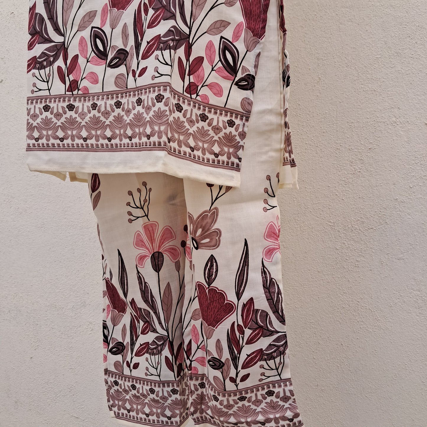 OFF WHITE Rayon 2PC Kurti Set