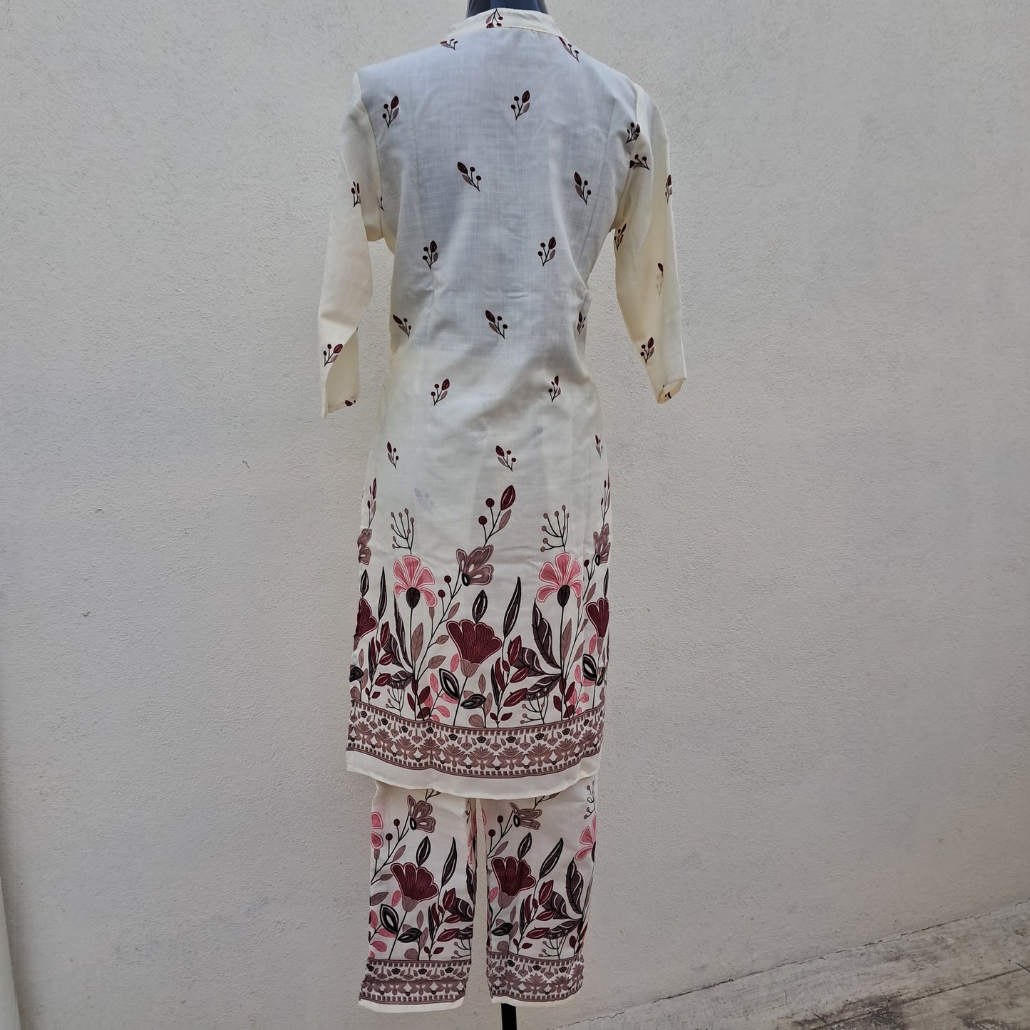 OFF WHITE Rayon 2PC Kurti Set