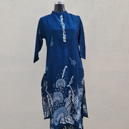 Dark Blue Rayon 2PC Kurti Set