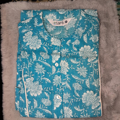 SkyBlue Cotton Kurti