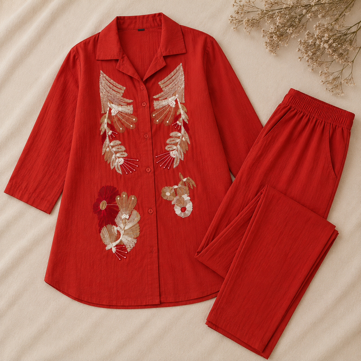 HotPink Rayon Shirt CoOrdSet