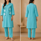 Turquoise CottonRayon Shirt CoOrdSet