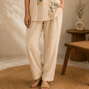 White KhadiCotton StraightPant