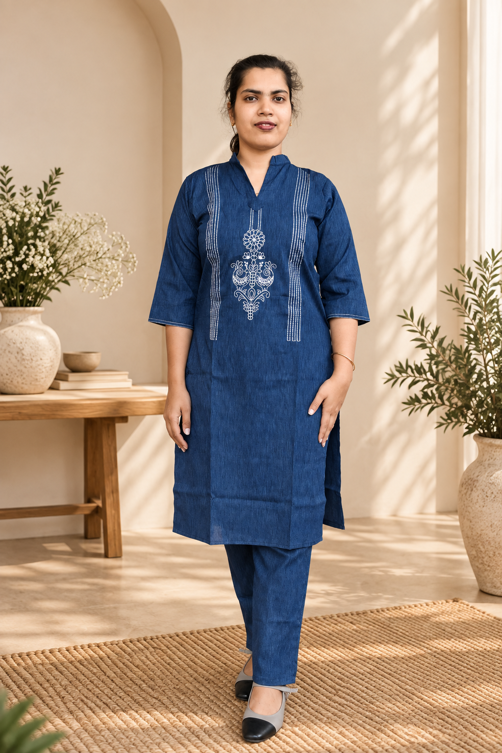 NavyBlue Rayon KurtiSet