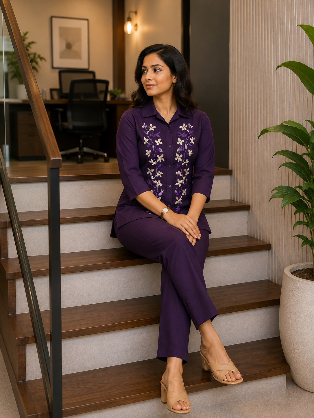 Violet Rayon Shirt CoOrdSet