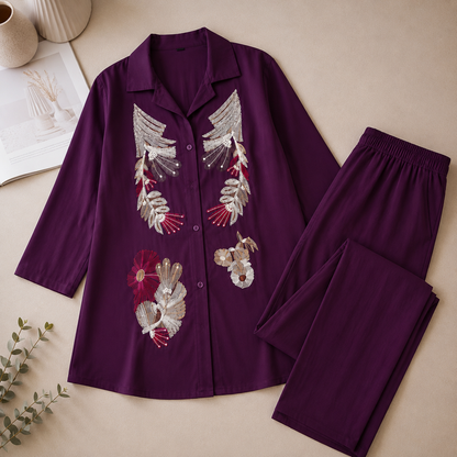 Violet Rayon Shirt CoOrdSet