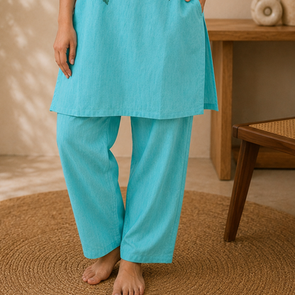 Turquoise Rayon StraightPant