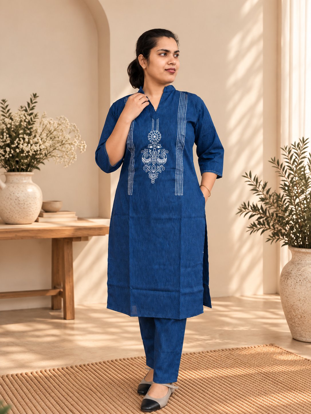 NavyBlue Rayon KurtiSet