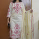 Red and White Cotton Arohi 3pc Dupatta Set