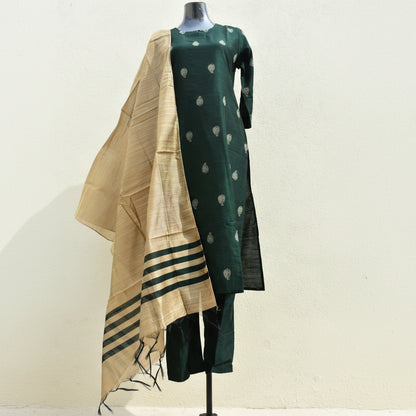 EmeraldGreen SouthSilk DupattaSet