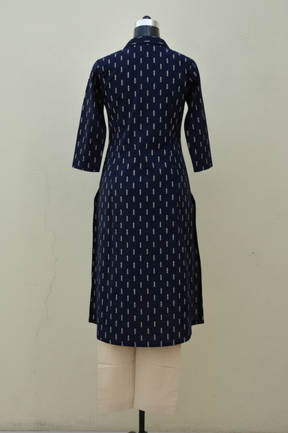 NavyBlue CottonFine 2PC KurtiSet