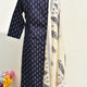 NavyBlue CottonFine DupattaSet
