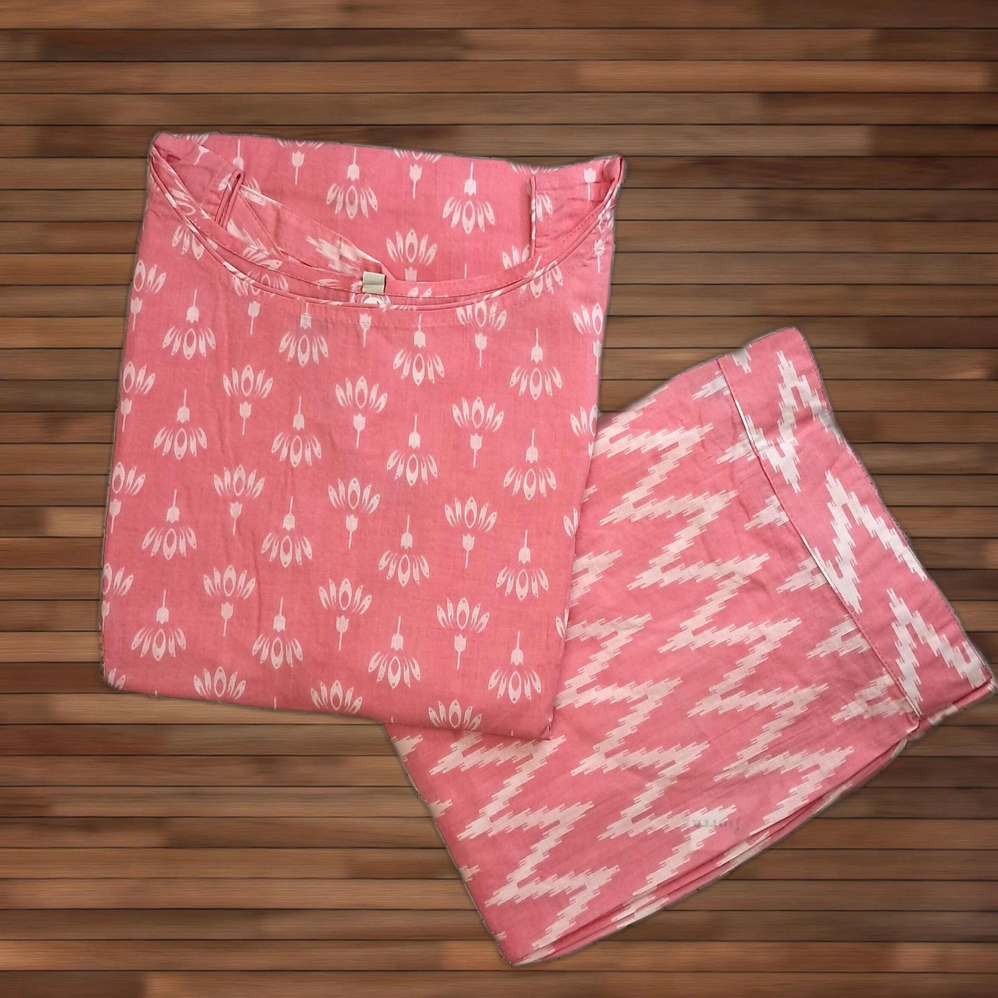 BabyPink Cotton 2PC Kurti Set