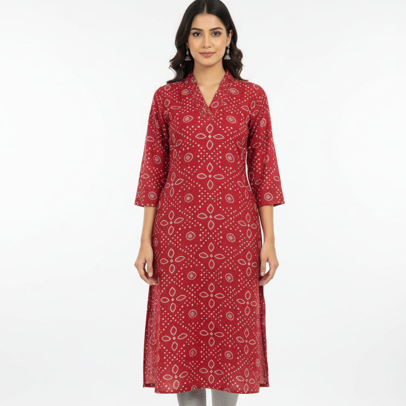RED Rayon Kurti