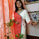 Red White CottonAngrakha  Kurti