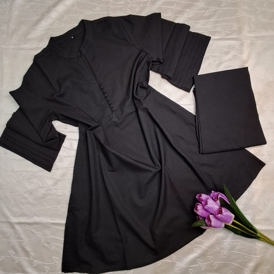 Black Pure Cotton Cordy CoOrd Set