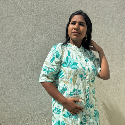 BLUE Cotton 2PC Kurti Set