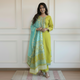 Green CottonSlub DupattaSet
