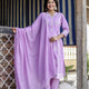 Purple Cotton DupattaSet