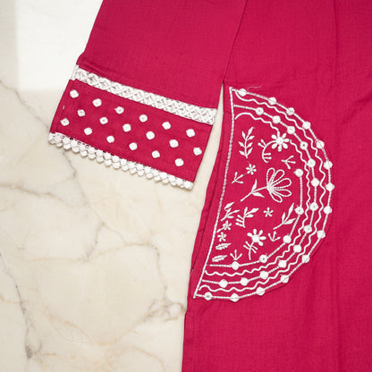 Rani Pink CottonBlend 2PC KurtiSet