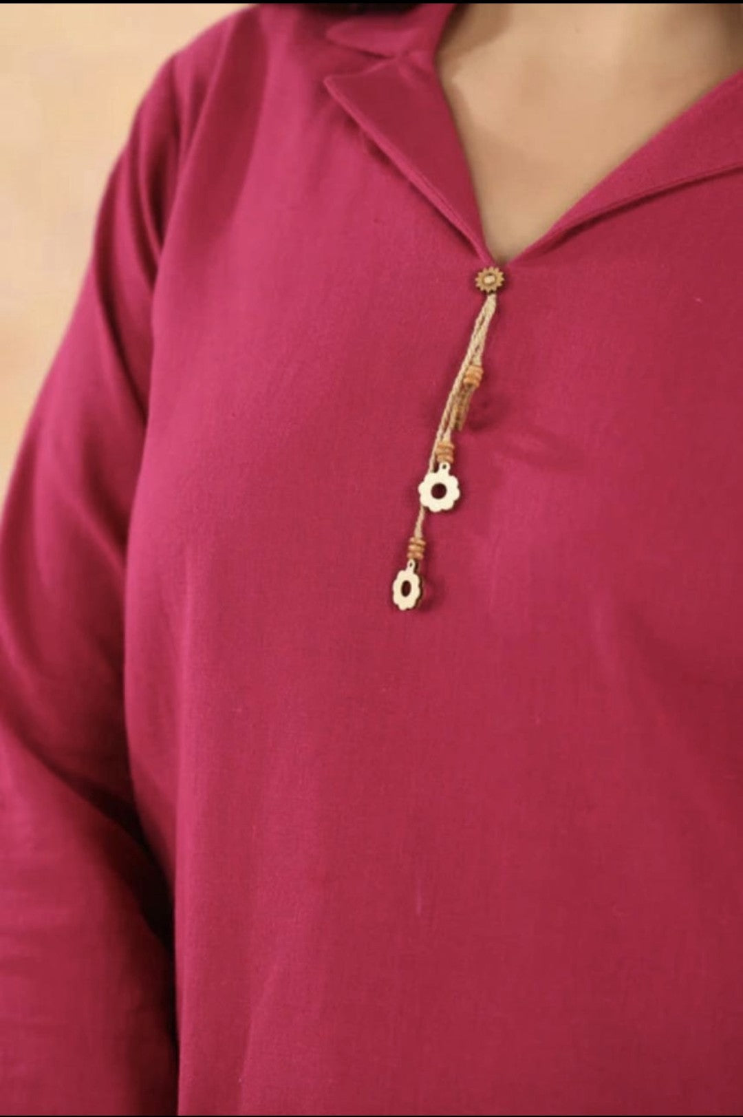 RaniPinkWhite KhadiCotton CoOrdSet