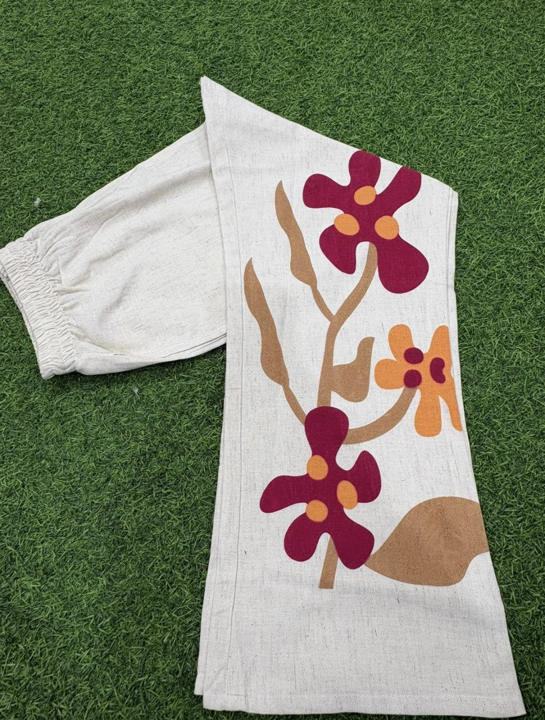 RaniPinkWhite KhadiCotton CoOrdSet