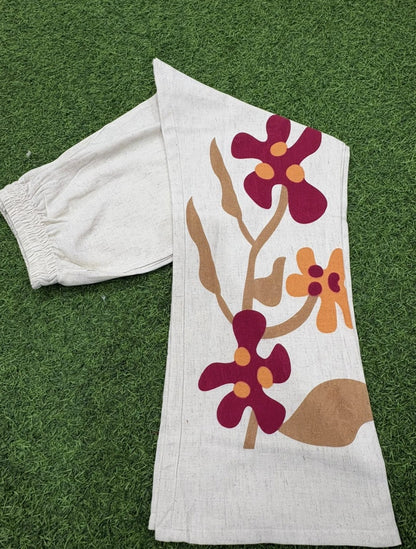 RaniPinkWhite KhadiCotton CoOrdSet