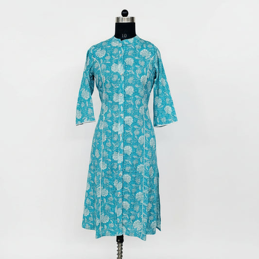 SkyBlue Cotton Kurti