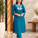 Blue GadwaliSilk KurtiSet