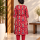 Red Cotton KurtiSet